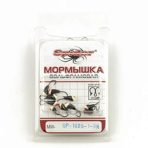 Мормышка вольфрамовая Spider Чесночинка с отверст. 2,5 мм 0,35 гр 1-BN гальваника с покраской