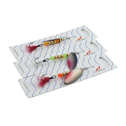 Блесна вращающаяся Profilux Лонги 12гр цв. 011 серебро-черноспинка чешуя (5 шт в упак.)