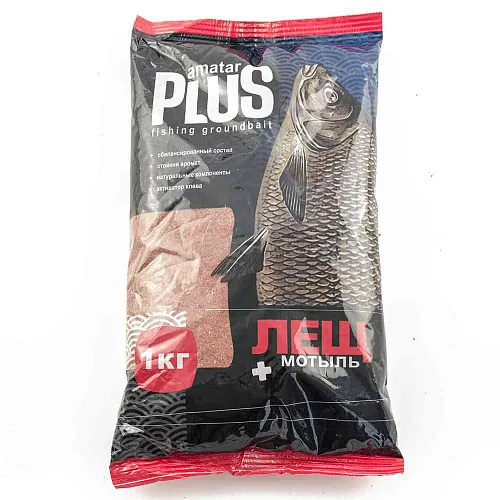 Прикормка Amatar PLUS 1кг (в упак. 10 шт.) Лещ-Мотыль