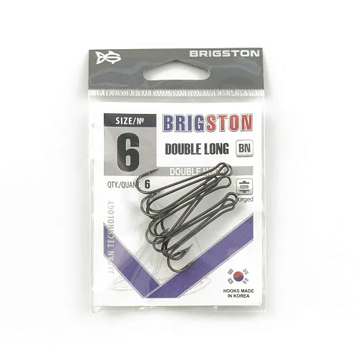 Крючок двойник Brigston Double long № 6 ( уп. 6 шт.)