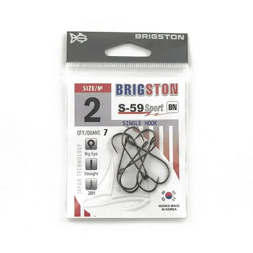 Крючок Brigston S-59 Sport 2BH BN № 2 ( уп. 7 шт.)