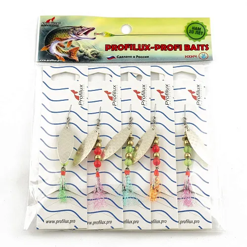 Блесна вращающаяся Profilux Лонг2 5гр цв. 04 серебро чешуя (5 шт в упак.)