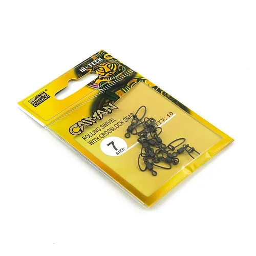 Застежка с вертлюгом Caiman 216006 black mat #7 10шт/уп 