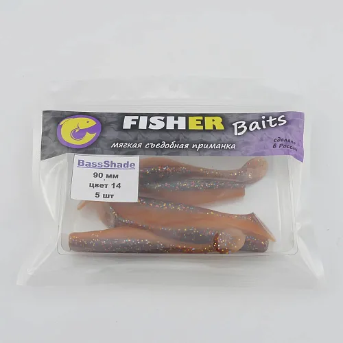 Виброхвост FISHER BAITS Bass Shade 90мм цвет 14 (уп. 5шт)