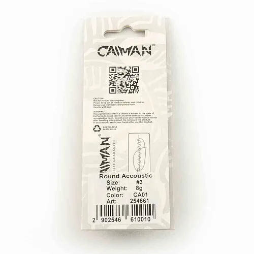 Блесна вращающаяся Caiman Round Accoustic 8гр #3 цвет CA01 (5шт в упак.)