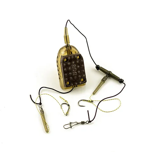 Монтаж с кормушкой для пеллетса Palomino PL6136-C - отвод вертолет 2 крючка 80g (10 шт в упак)