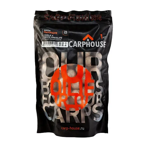 Бойлы Carp House пылящие Garlic White chocolate 1кг 24мм