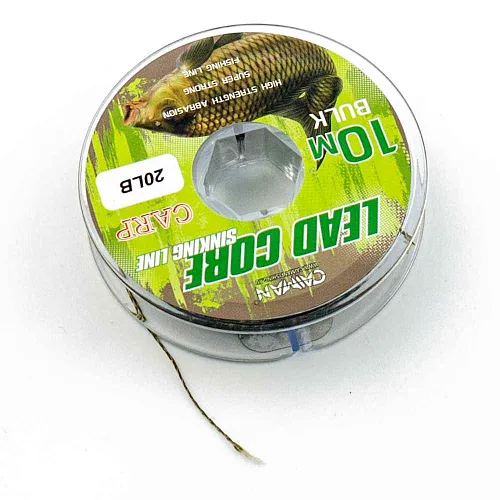 Поводочный материал (lead core) Caiman Soft Flex Green+brown 10m 20lbs 245861