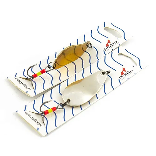 Блесна колеблющаяся Profilux Байкал 14гр цв. 01-з серебро+золото (5 шт в упак.)