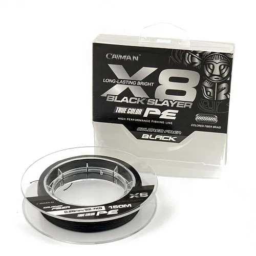 Шнур Caiman 8Х PE Black Slayer 150m 0,28мм