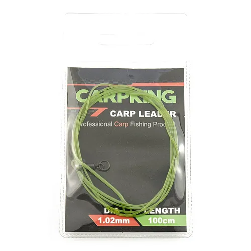 Монтаж-leader Carpking с вертлюгом через кольцо green Ф1,02мм 100см (фасовка 5 упак.) CK6005