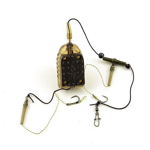 Монтаж с кормушкой для пеллетса Palomino PL6136-C - отвод вертолет 2 крючка 90g (10 шт в упак)