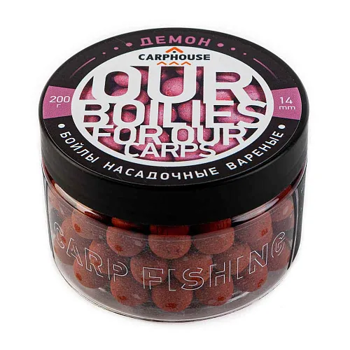 Бойлы Carp House вареные насадочные 14мм Демон специи (банка 200гр)