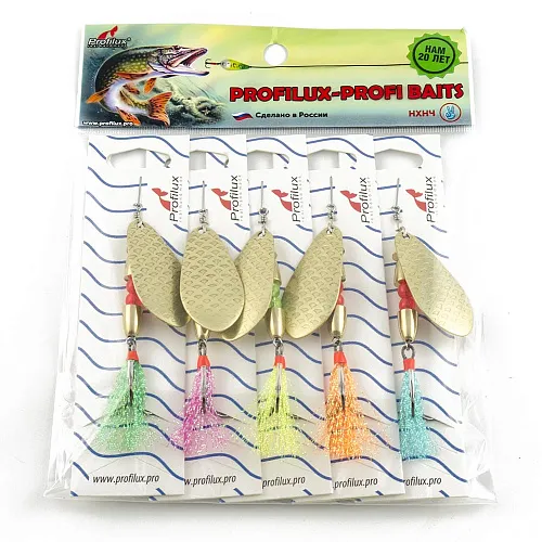Блесна вращающаяся Profilux Таймень Б 15гр цв. 05 латунь чешуя (5 шт в упак.)
