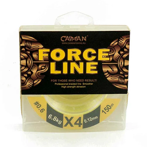 Шнур Caiman Force Line 150м 0,12мм #0.6 жёлтый