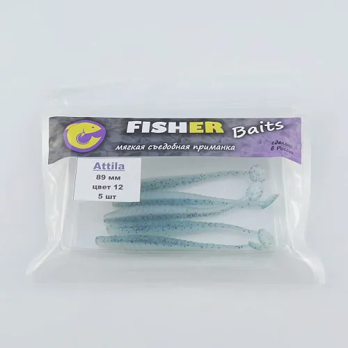 Виброхвост FISHER BAITS Attila 89мм цвет 12 (уп. 5шт)