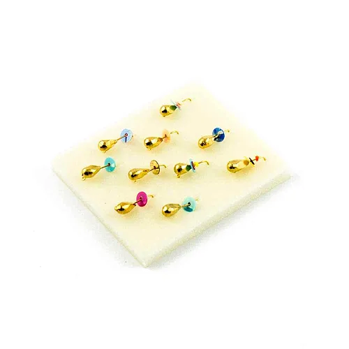 Мормышка вольфрамовая Мастив Кристалл 4 петля золото, пайетка 0,9 гр