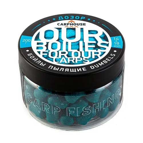 Бойлы Carp House пылящие насадочные дамбелс 14*18 мм Дозор (банка 200гр)