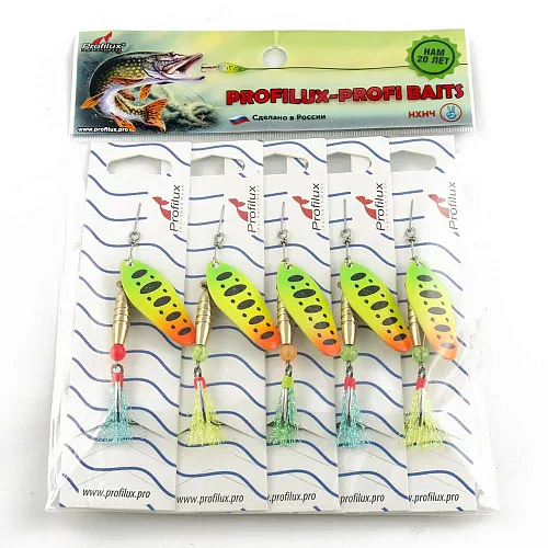 Блесна вращающаяся Profilux Мира 4 12гр цв. 211 регги горизонтальный (5 шт в упак.)