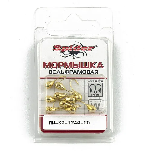 Мормышка вольфрамовая Spider капля с отверст. 4 мм 0,80 гр Go
