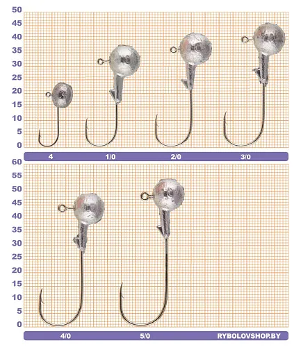 Джиг головка IVVA крючок 1/0 8 гр (10 шт. в упак.)