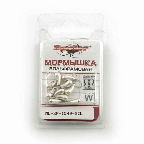 Мормышка вольфрамовая Spider Чесночинка с отверст. 4,0 мм 1,15 гр Sil