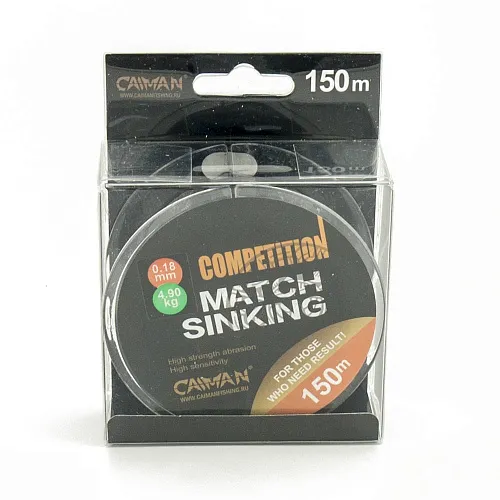 Леска Caiman Competition match sinking 150м 0.18мм черная 