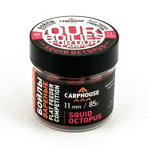 Бойлы Carp House вареные насадочные 11мм Squid Octopus (банка 85гр)