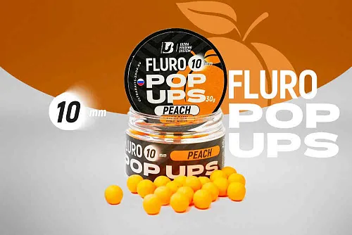 Бойлы плавающие UltraBaits "Fluro Pop-up" 10 мм Персик 30гр