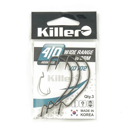Крючок офсетный Killer Wide range worm № 4/0