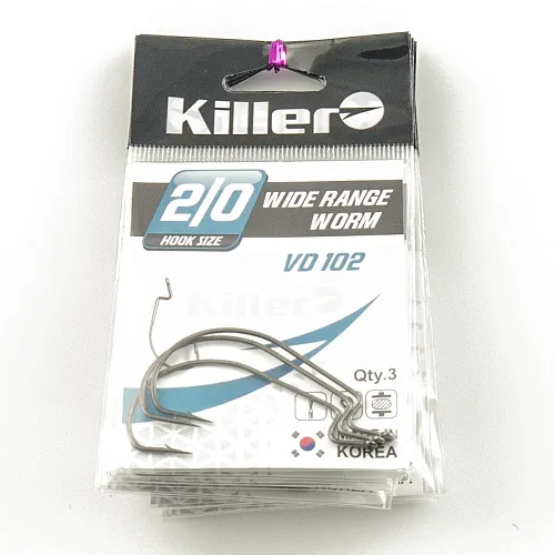 Крючок офсетный Killer Wide range worm № 2/0