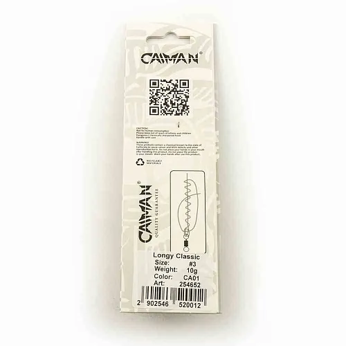 Блесна вращающаяся Caiman Longy classic 10гр #3 цвет CA01 (5шт в упак.)