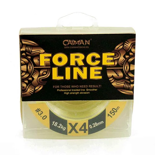 Шнур Caiman Force Line 150м 0,28мм #3.0 жёлтый
