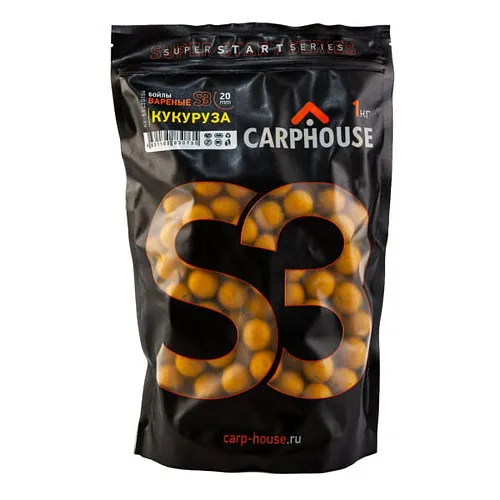Бойлы Carp House вареные S3 Кукуруза желтый 1кг