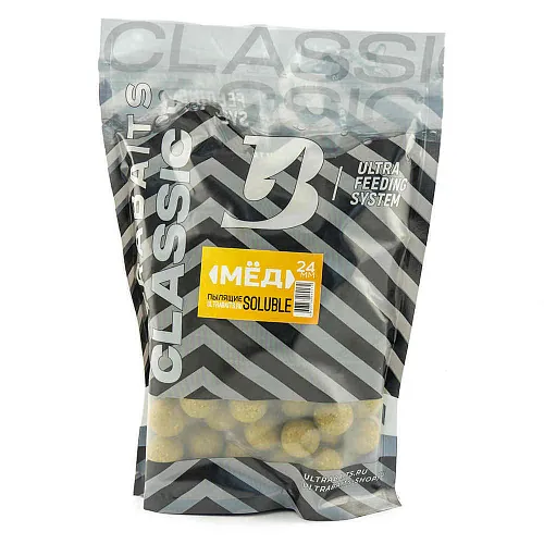 Бойлы прикормочные растворимые UltraBaits Мед 1 кг 24 мм