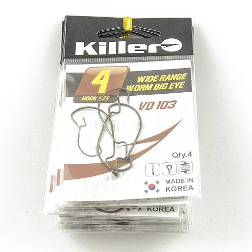 Крючок офсетный Killer Wide range worm (Большое ухо) № 4
