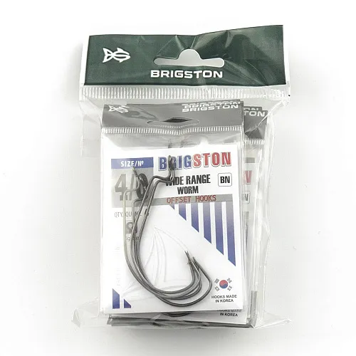 Крючок офсетный Brigston Wide Range Worm BN № 4/0 ( уп. 4 шт.)