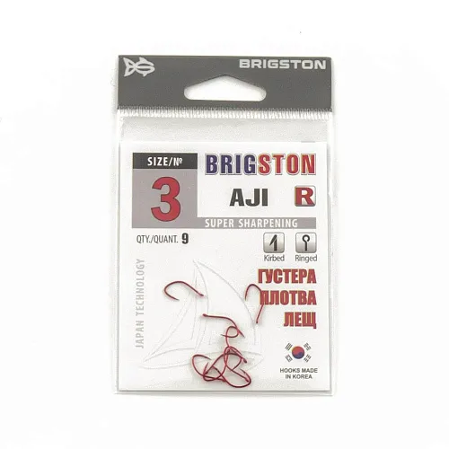 Крючок Brigston AJi Red № 3 ( уп. 9 шт.)