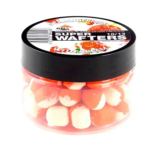 Бойлы нейтральной плавучести (Wafters) GBS Клубника со сливками 10х13мм