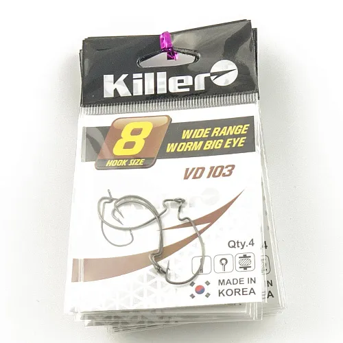 Крючок офсетный Killer Wide range worm (Большое ухо) № 8