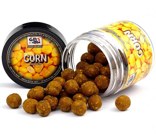 Бойлы GBS Baits тонущие насадочные 15мм 100гр Corn Кукуруза