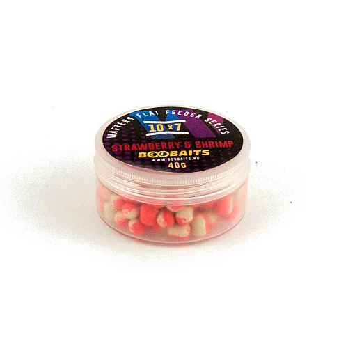 Бойлы BOO Baits Wafters 10x7мм Клубника креветка 40гр банка