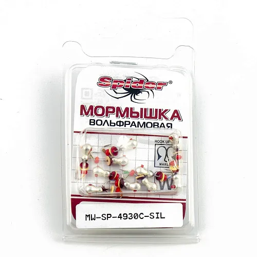 Мормышка вольфрамовая Spider Муравей с отверстием безмотыльная 3,0 мм 0,46 гр Sil с кемб.
