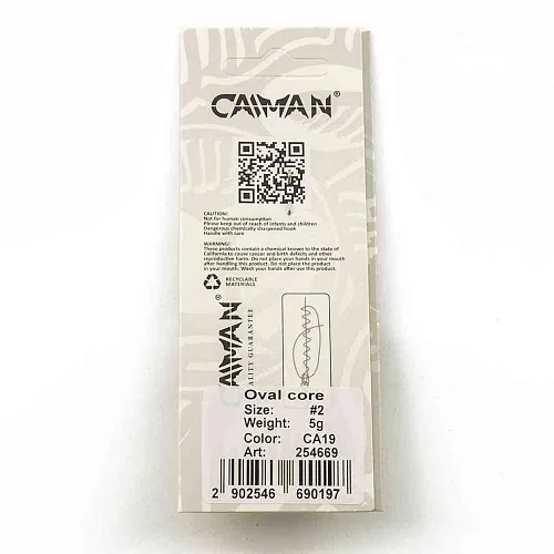 Блесна вращающаяся Caiman Oval core 5гр #2 цвет CA19 (5шт в упак.)