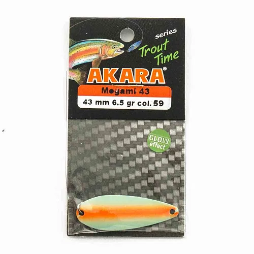 Блесна форелевая колеб. AKARA trout time Megami 43мм 6,5гр цвет 59Р фосфорная