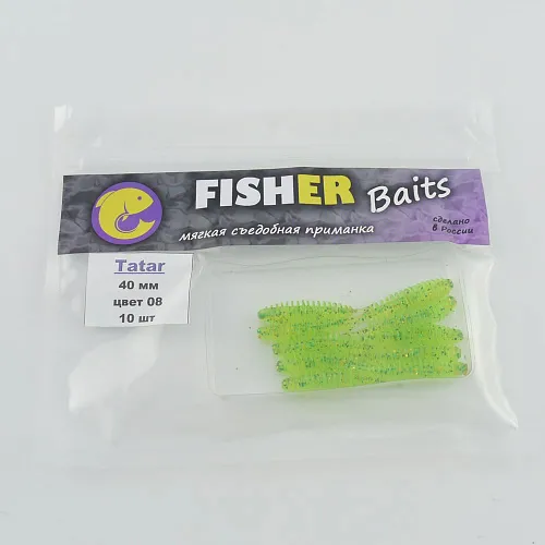 Виброхвост FISHER BAITS Tatar 40мм цвет 08 (уп. 10шт)