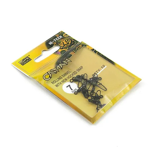 Застежка с вертлюгом Caiman 216016 black mat #7 10шт/уп 