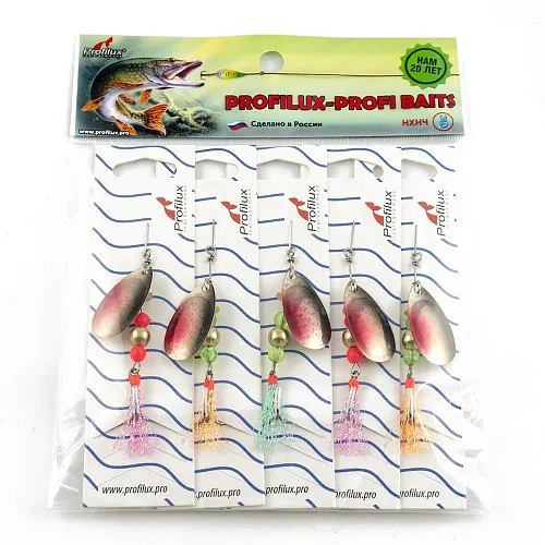 Блесна вращающаяся Profilux Френч 3 (6гр) цв. 07 серебро черноспинка (5 шт в упак.)