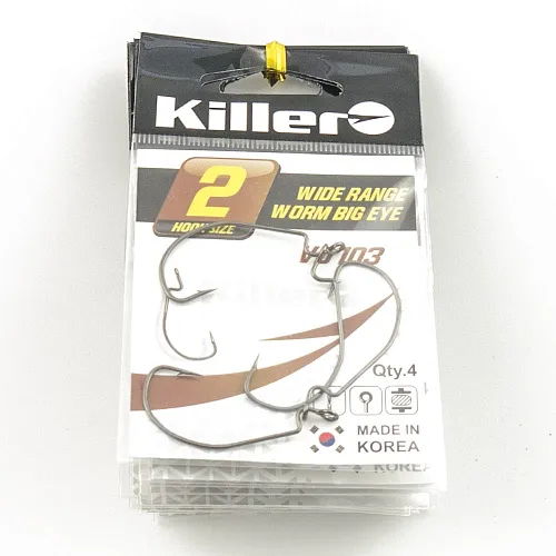 Крючок офсетный Killer Wide range worm (Большое ухо) № 2