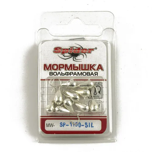 Мормышка вольфрамовая Spider капля с ушком 5,0 мм 1,90 гр Sil